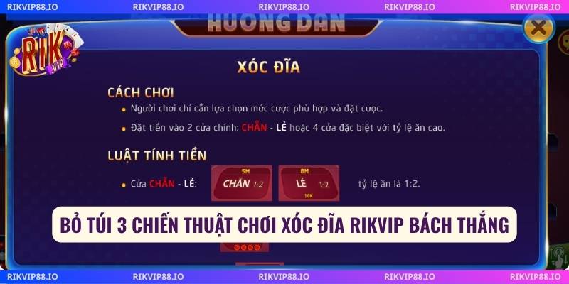Bỏ túi 3 chiến thuật chơi xóc đĩa Rikvip bách thắng