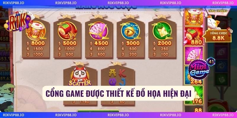 Cổng game được thiết kế đồ họa hiện đại